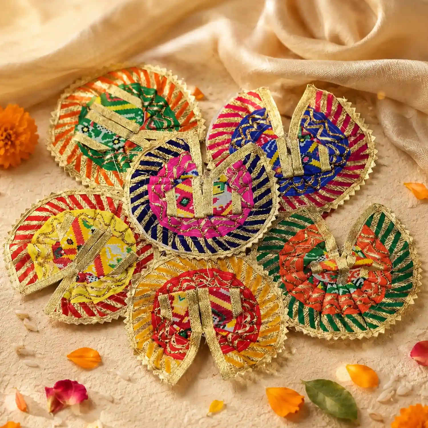 Designer Laddu Gopal Dress | Traditional Gopal Zari Dress | Size- 4″